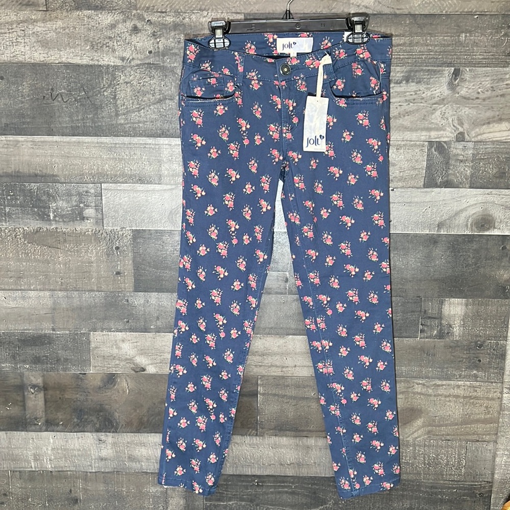 New Jolt Blue Jeans With Red Flowers